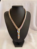 Large 3 Stone Drop Necklace