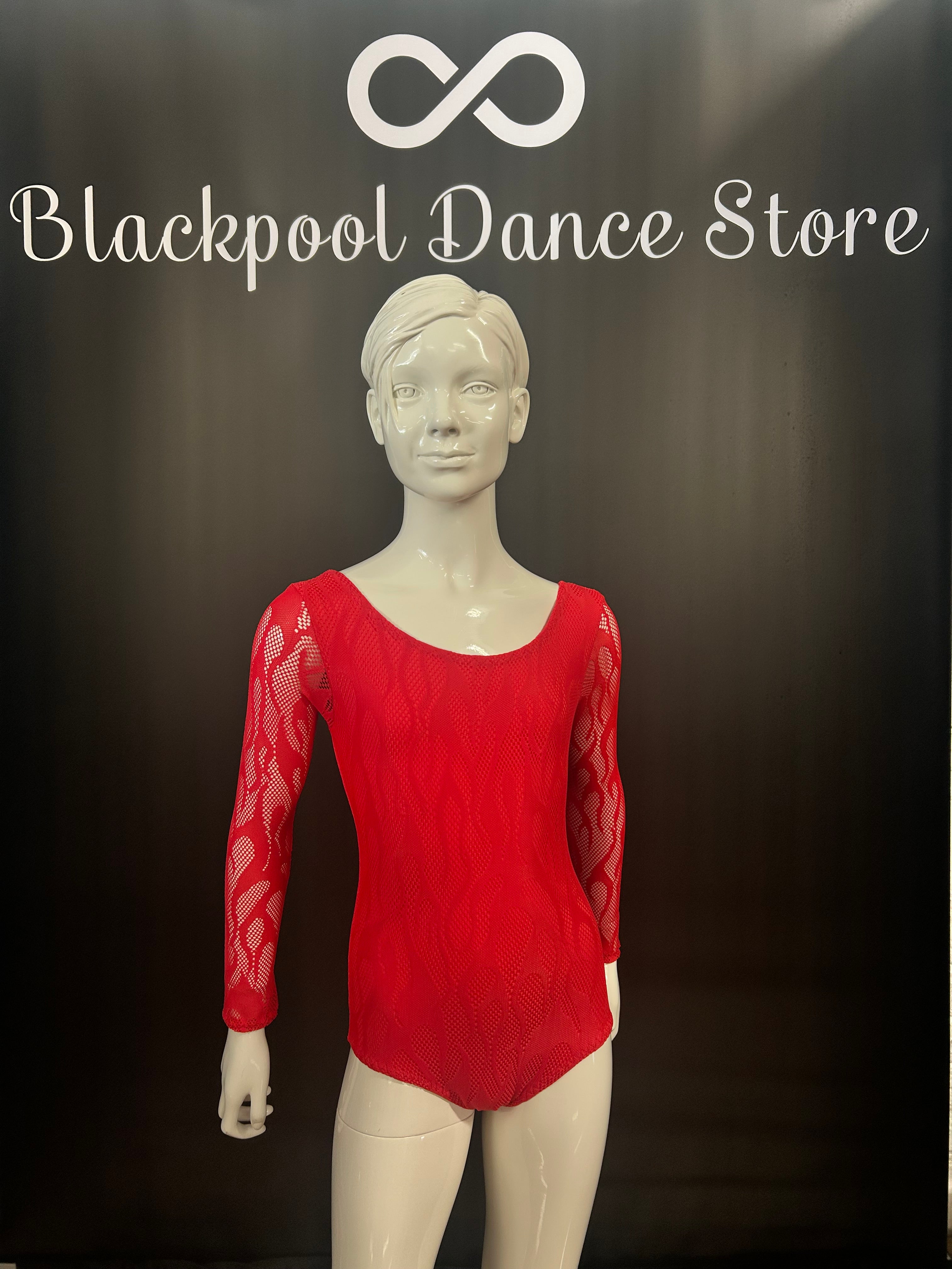 "Essentials" Flame Stretch Lace Leotard