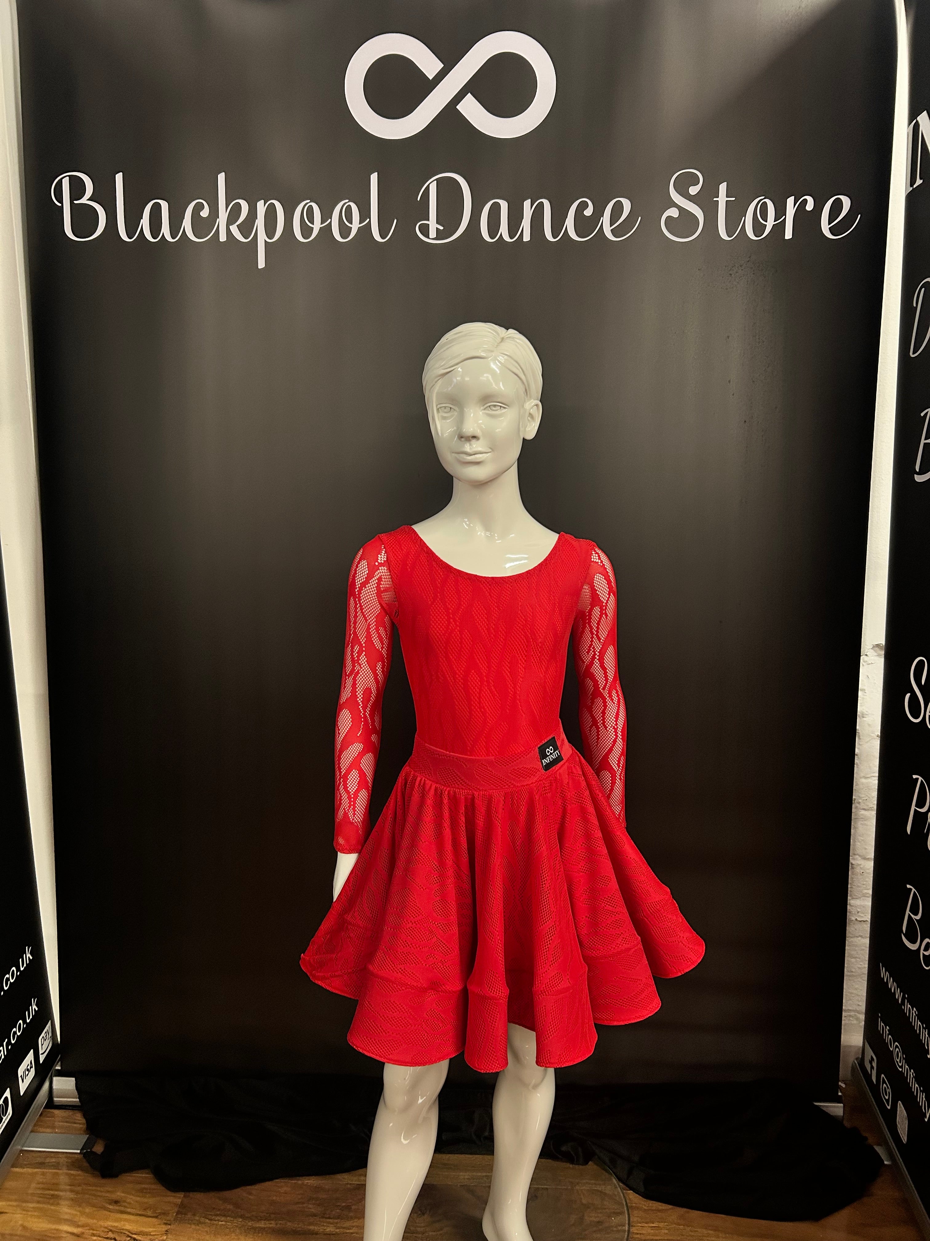 "Essentials" Flame Latin Stretch Lace Skirt