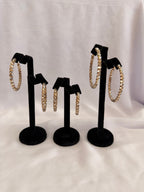 Skinny "Glitz" Hoop Earrings