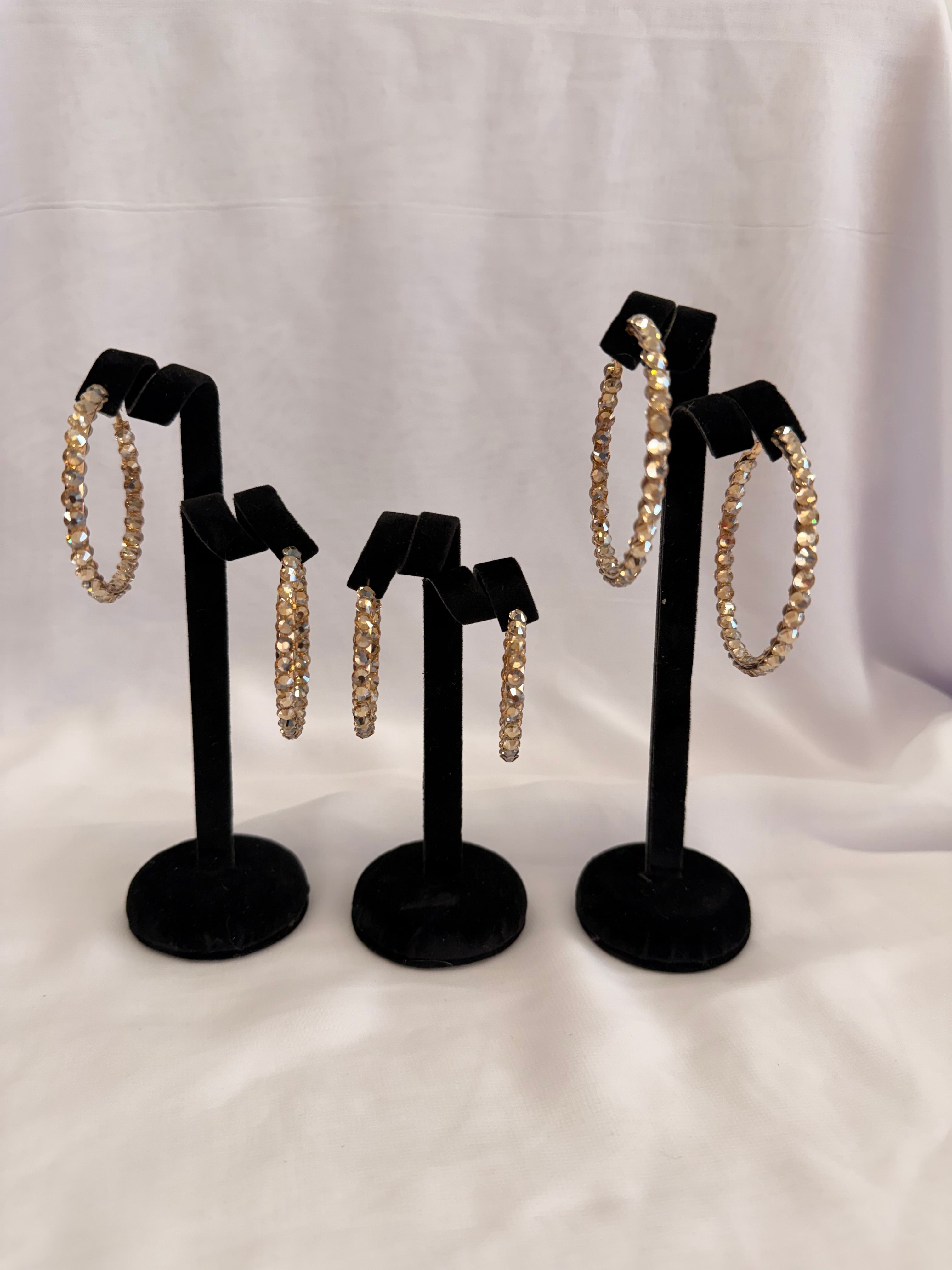Skinny "Glitz" Hoop Earrings