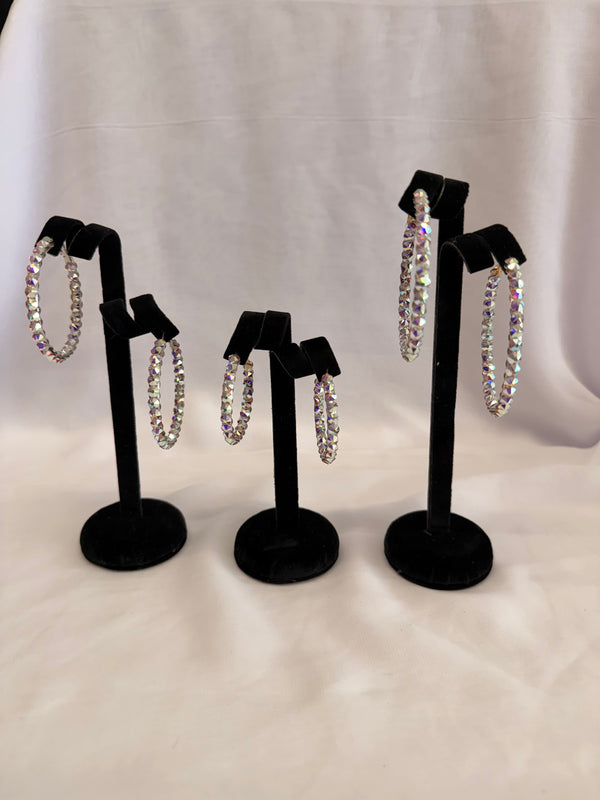 Skinny "Glitz" Hoop Earrings