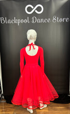Fluorescent Red Ballroom Two Piece