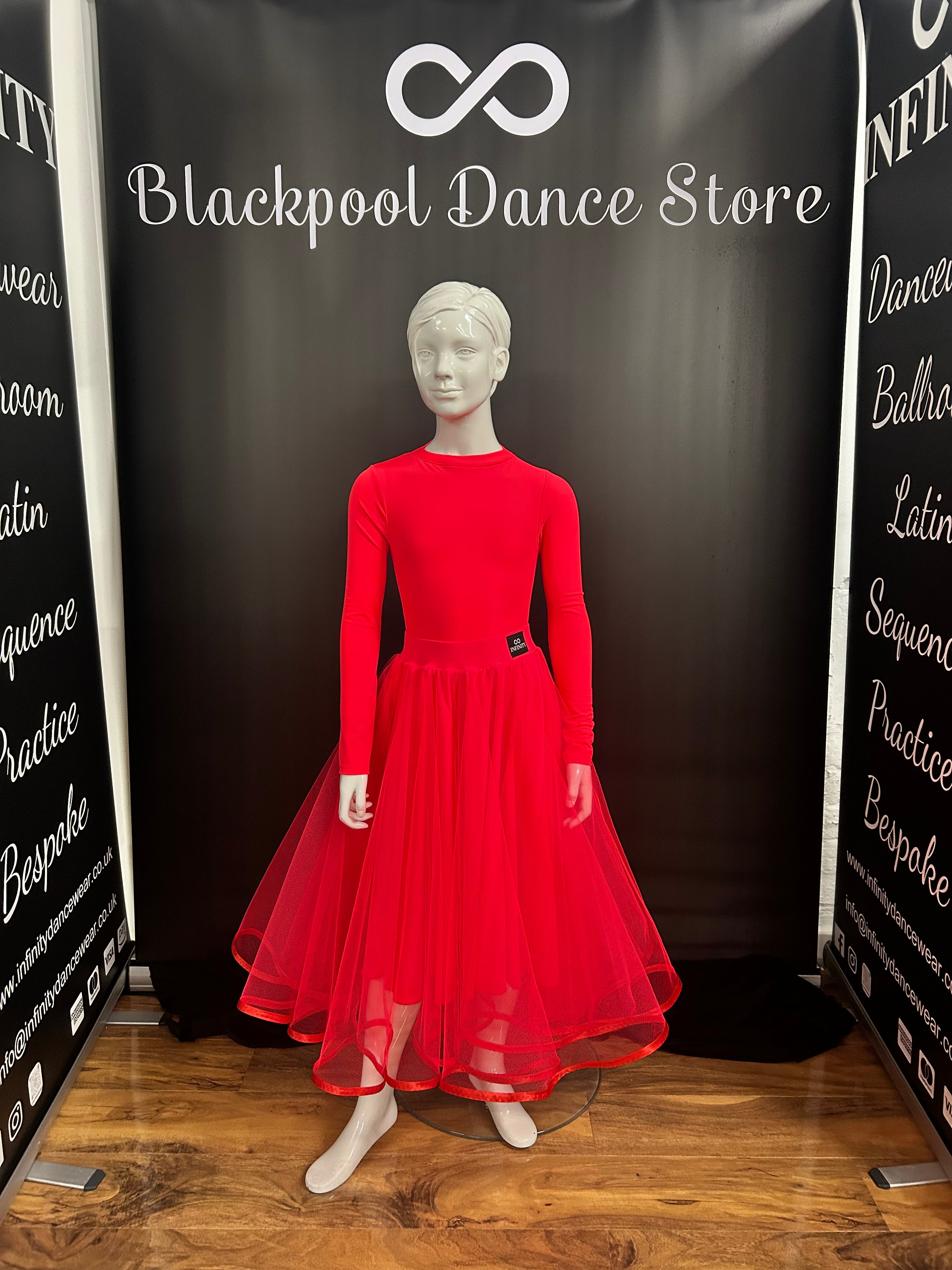 Fluorescent Red Ballroom Two Piece
