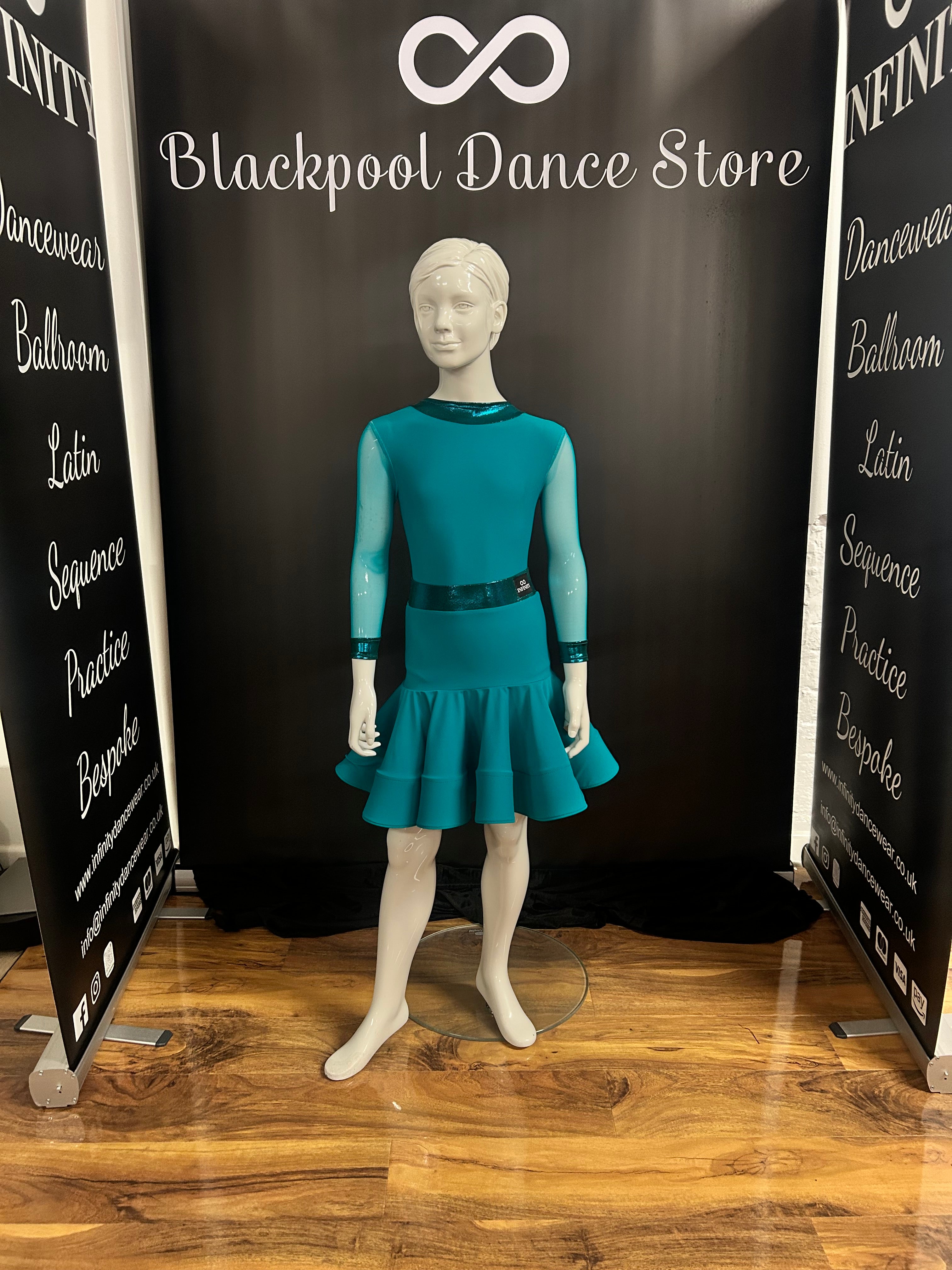 Latin Two Piece - Peacock Blue