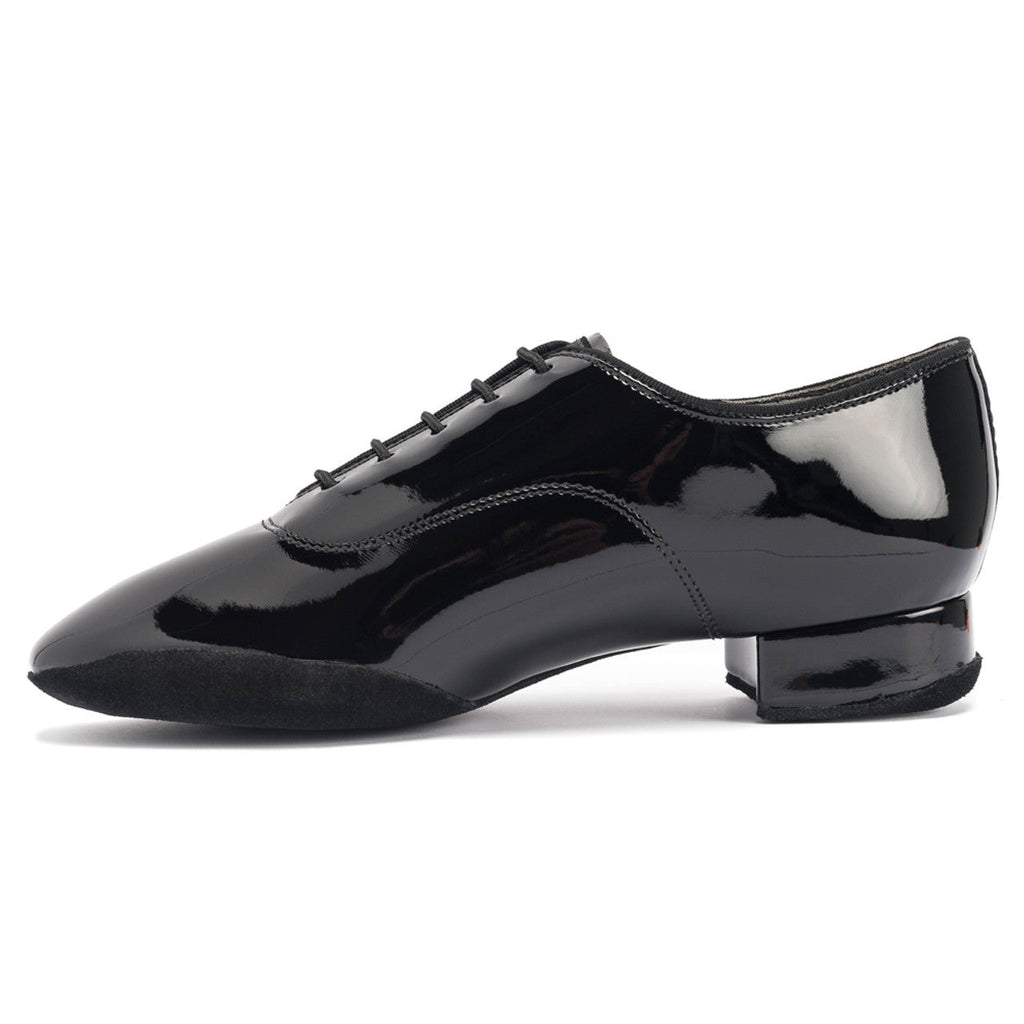 Contra Pro black patent men's ballroom shoe — detail, International Dance Shoes