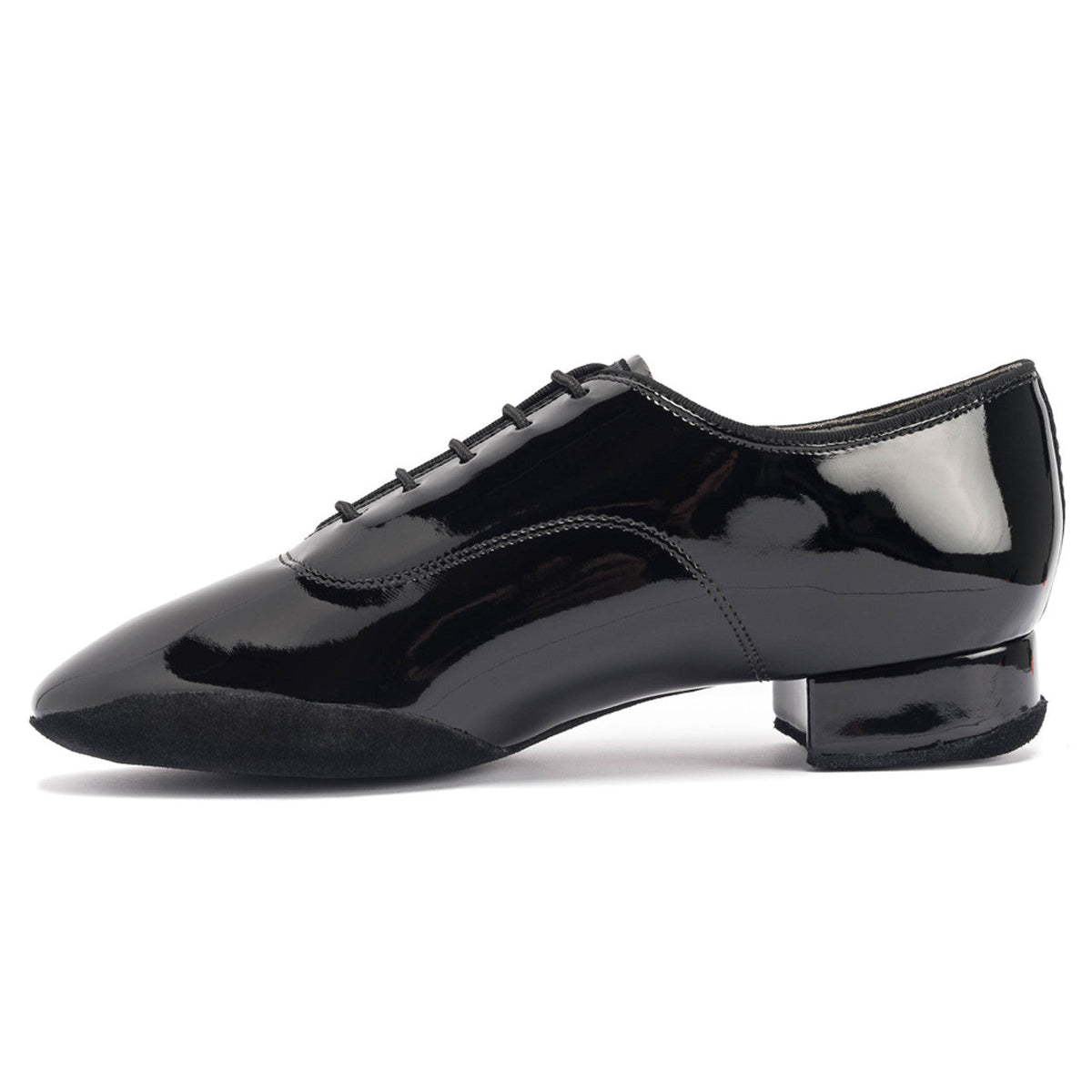 Contra Pro black patent men's ballroom shoe — detail, International Dance Shoes