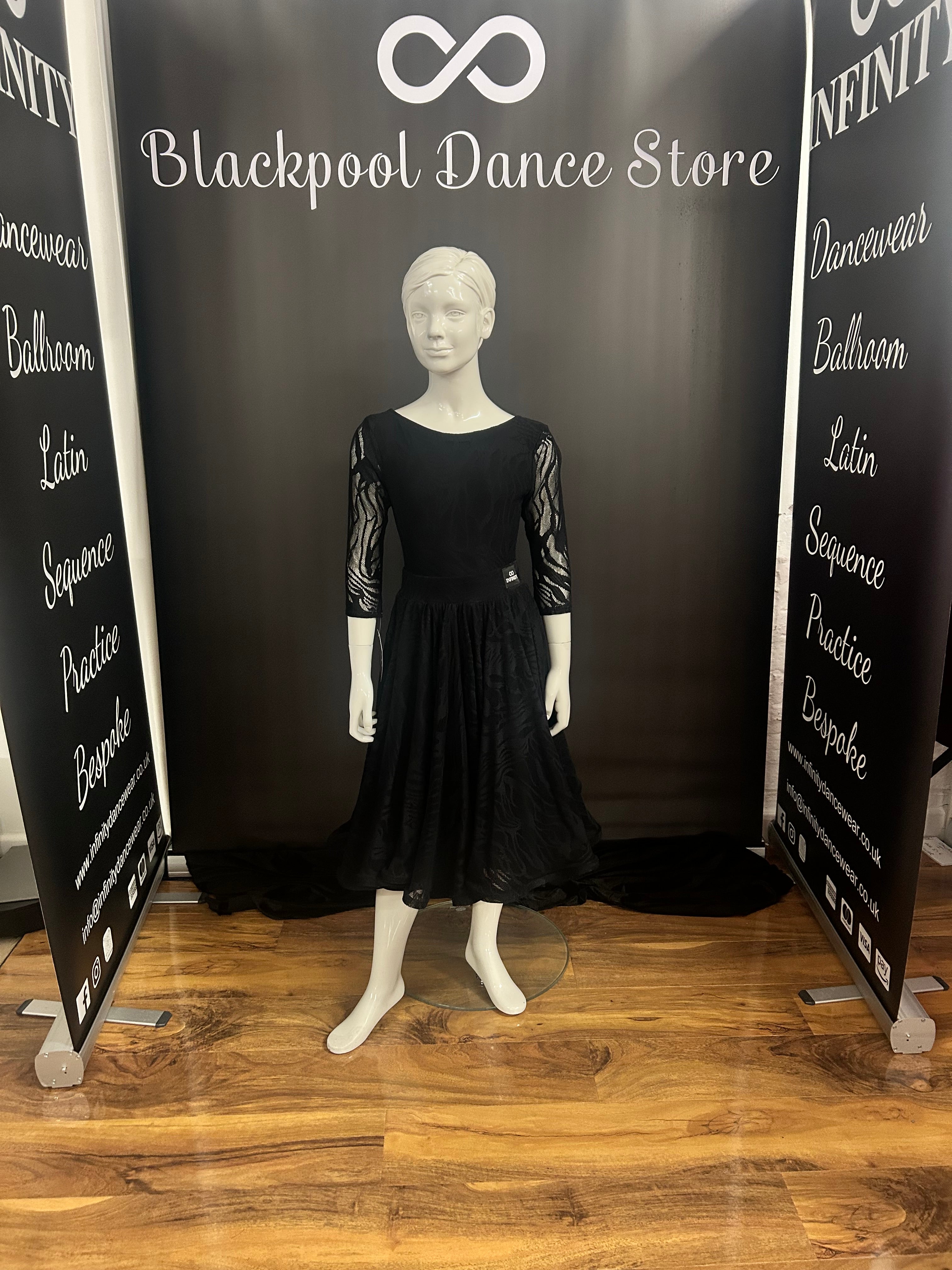 Black Stretch Lace Two Piece