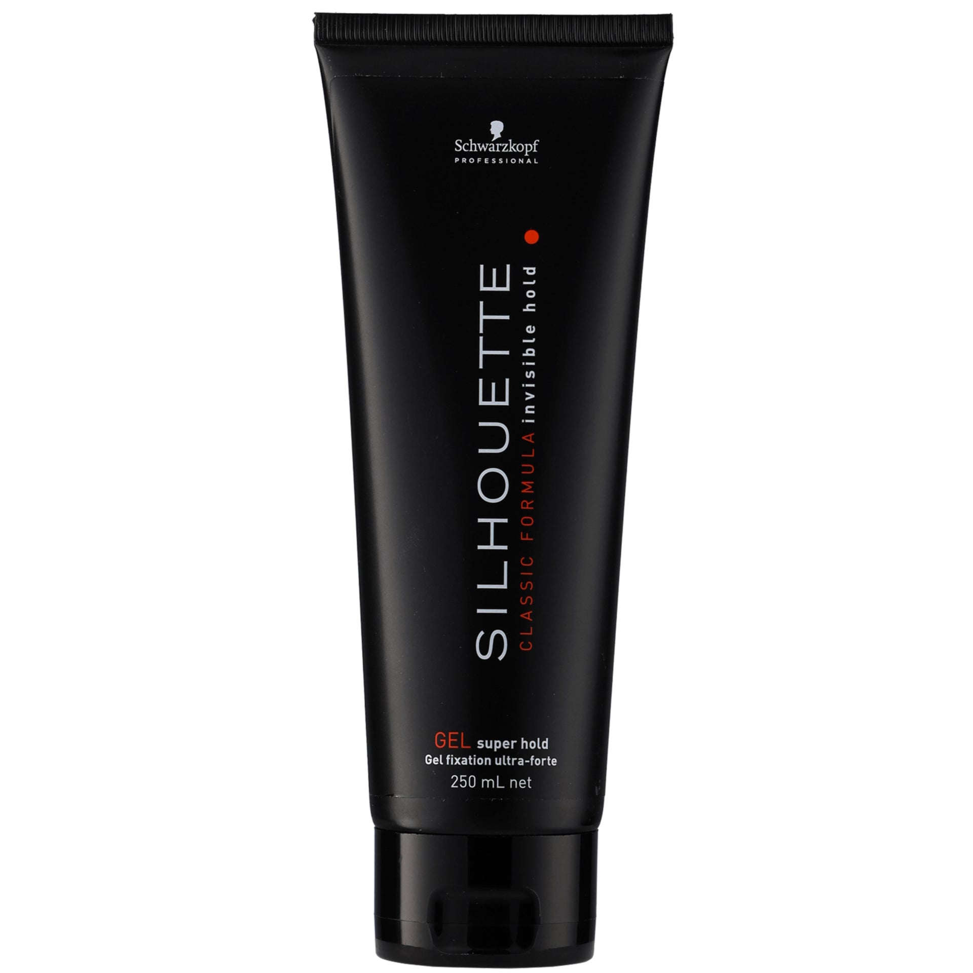 Schwarzkopf Silhouette Super Hold Gel 250ml tube for ballroom dance hair styling.