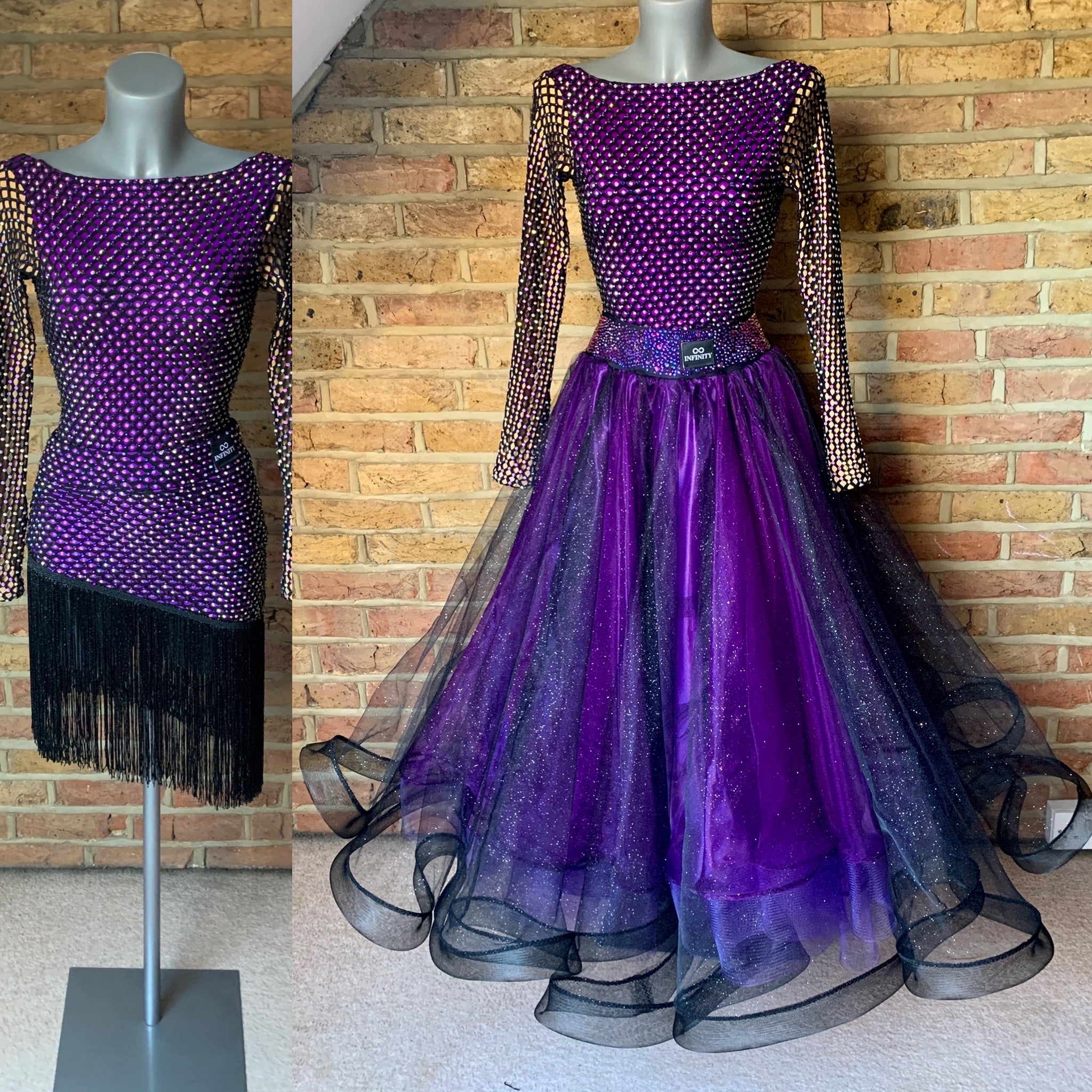 Black & Purple Three Piece