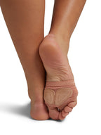 Capezio H07 footUndeez in Light Suntan — on the foot