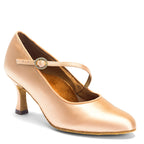 ICS Roundtoe Single Strap peach satin — photographed at Blackpool Dance Store
