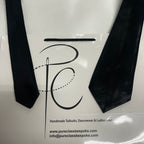 Pure Class Tie widths side by side: Thin (left, 5cm) and Wide (right, 9cm)