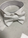Crisp white 3.5cm deep Marcella cotton detachable dress collar showing the traditional textured weave and clean tailored finish.