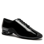 Romeo Men's Ballroom Shoes in Black Patent featuring breathable arch mesh inserts by Blackpool Dance Store