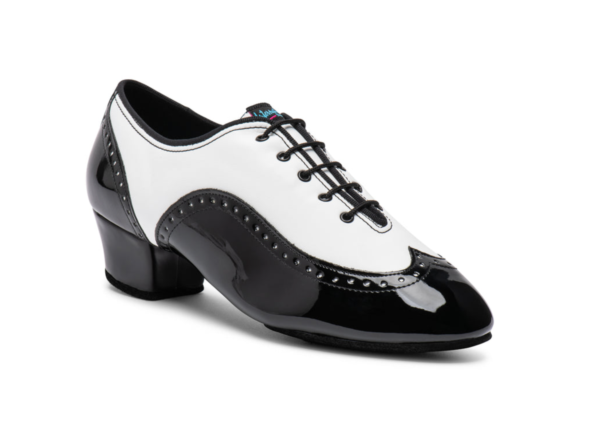 Brogue - White / Black Patent