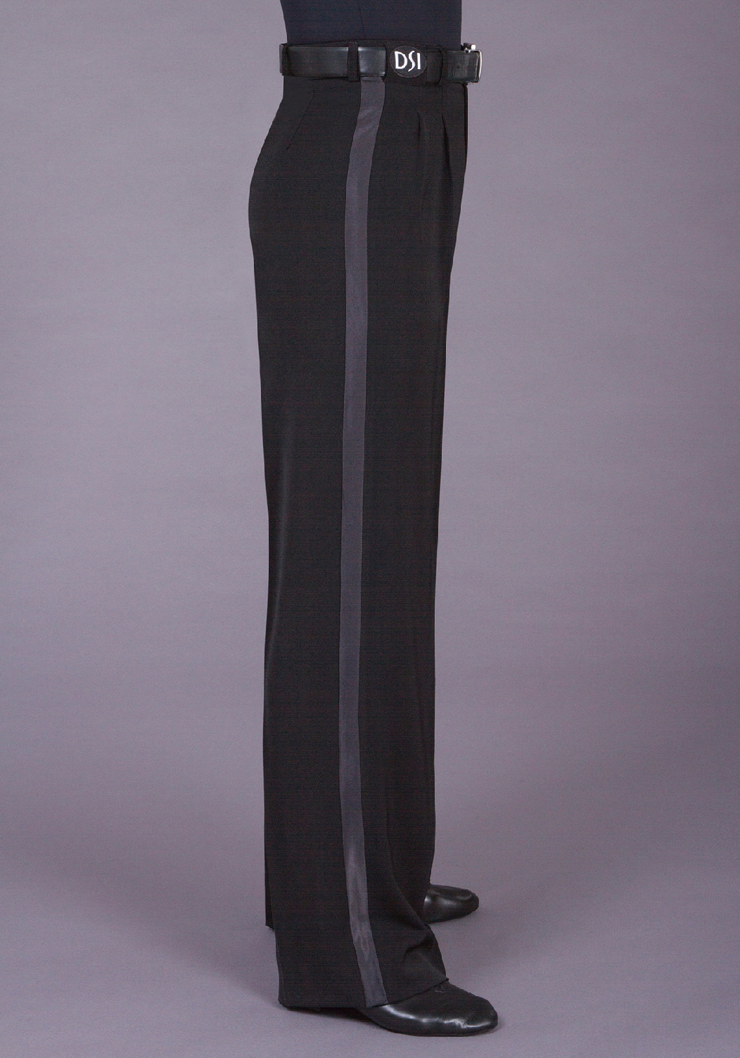 DSI Two Small Pleated Ballroom Trousers with Satin Stripe & Belt Loops