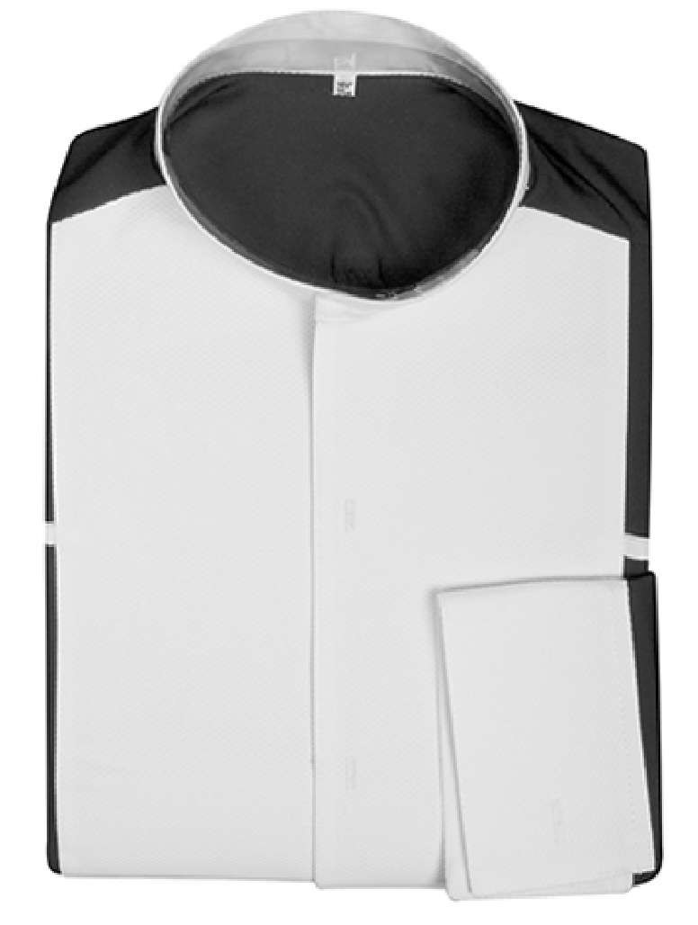 DSI - Black-White Tail Suit Stretch Shirt