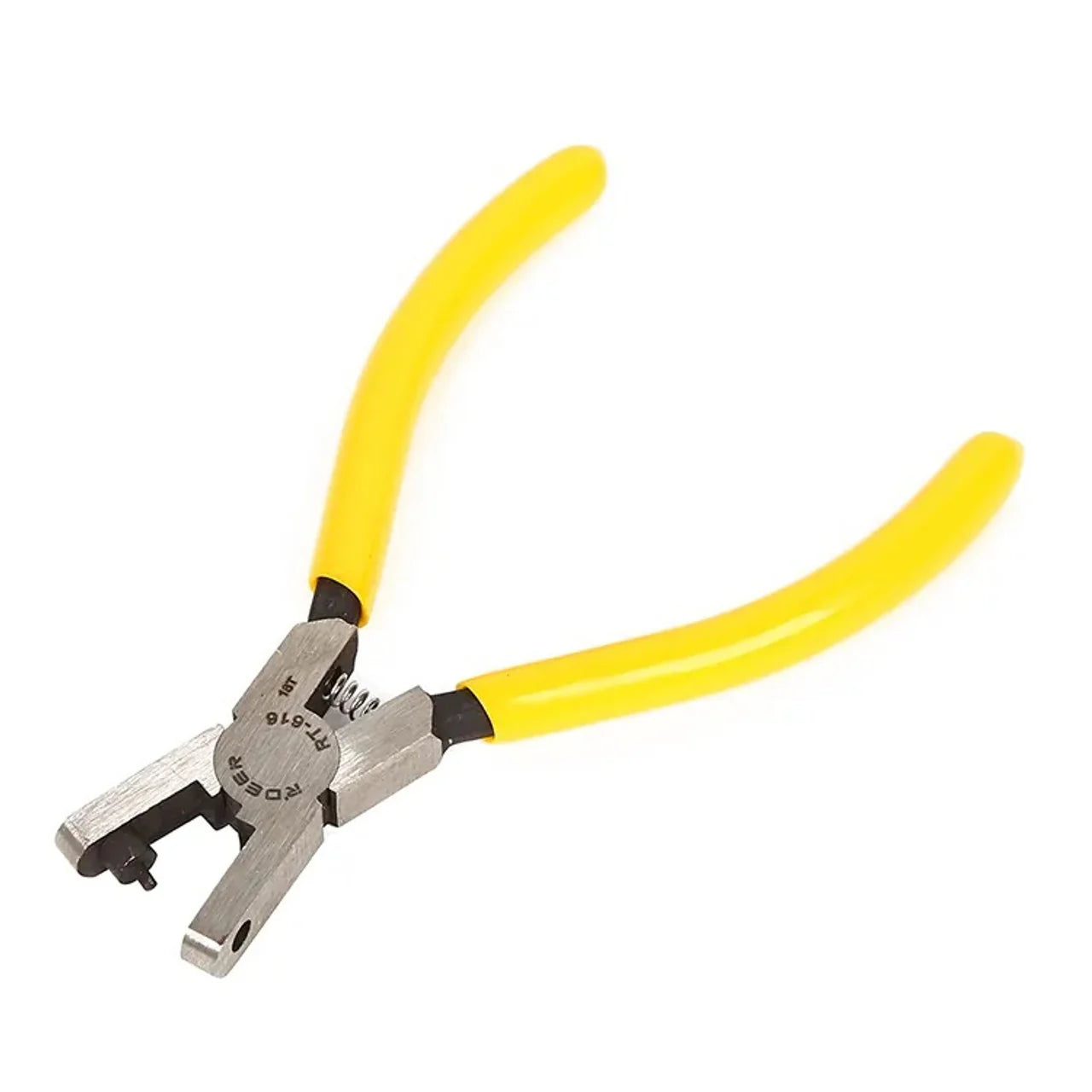 Professional dance shoe strap hole punch tool with yellow grip handle by Blackpool Dance Store