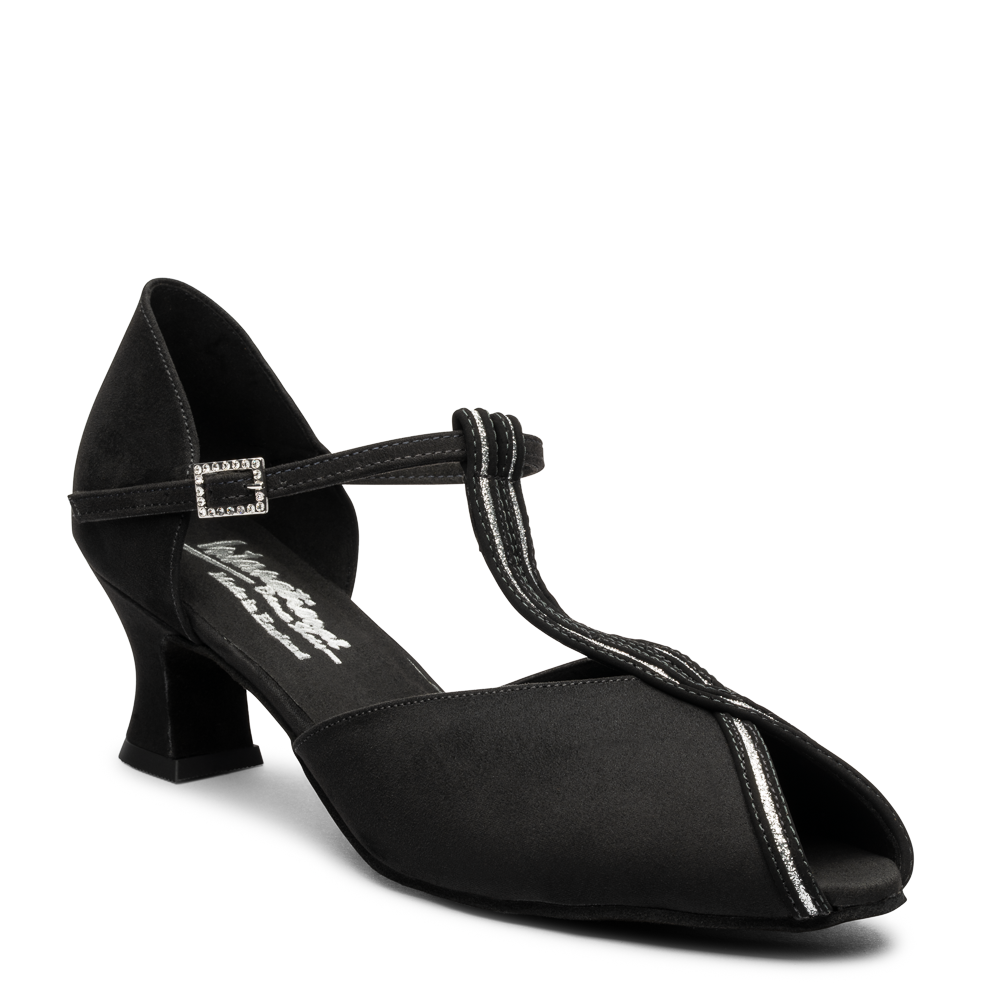 Vienna Sequin - Black Nubuck/Silver Sequin Comfort Fit | International Dance Shoes — image 1