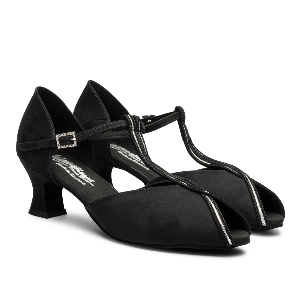 Vienna Sequin - Black Nubuck/Silver Sequin Comfort Fit | International Dance Shoes — image 2
