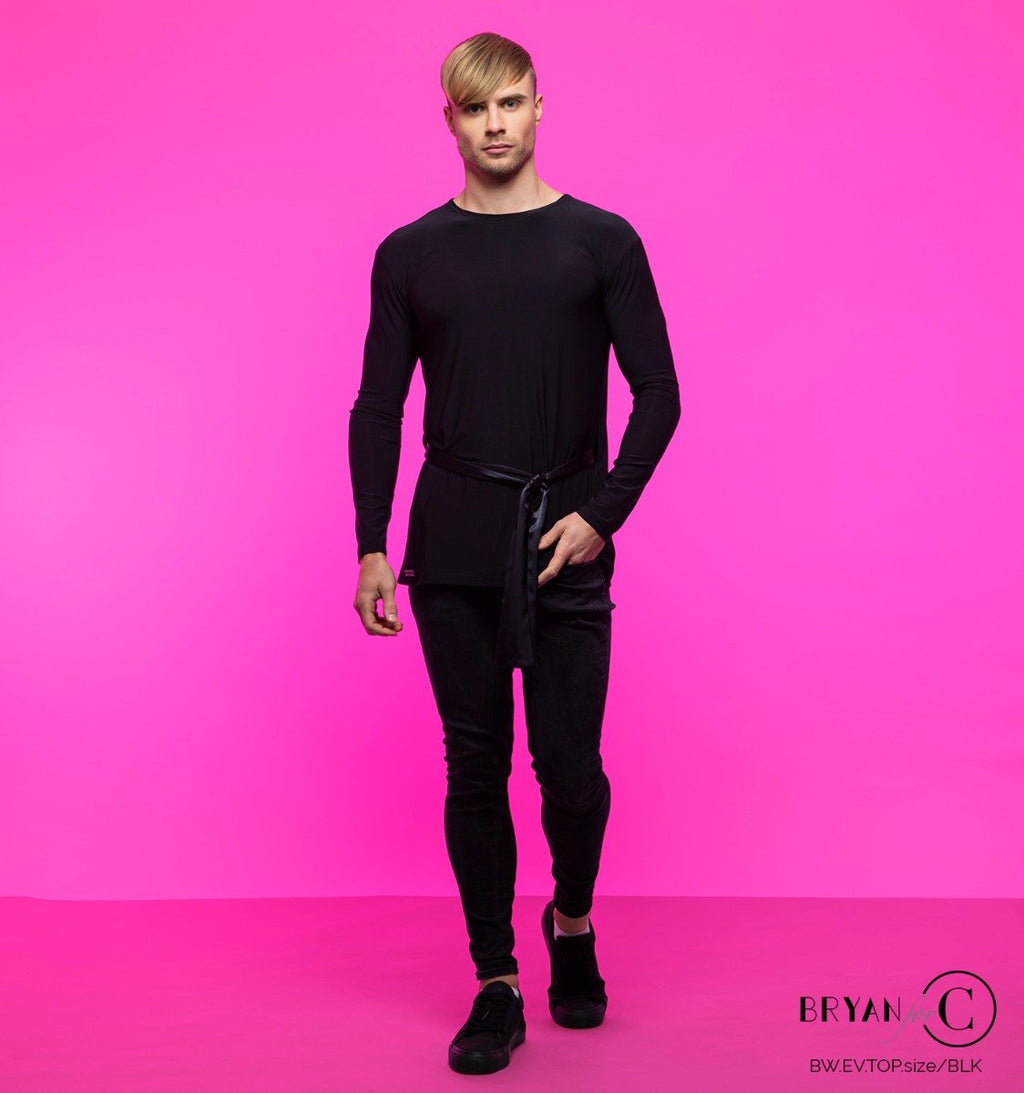 Everett men's Latin top — full-length view