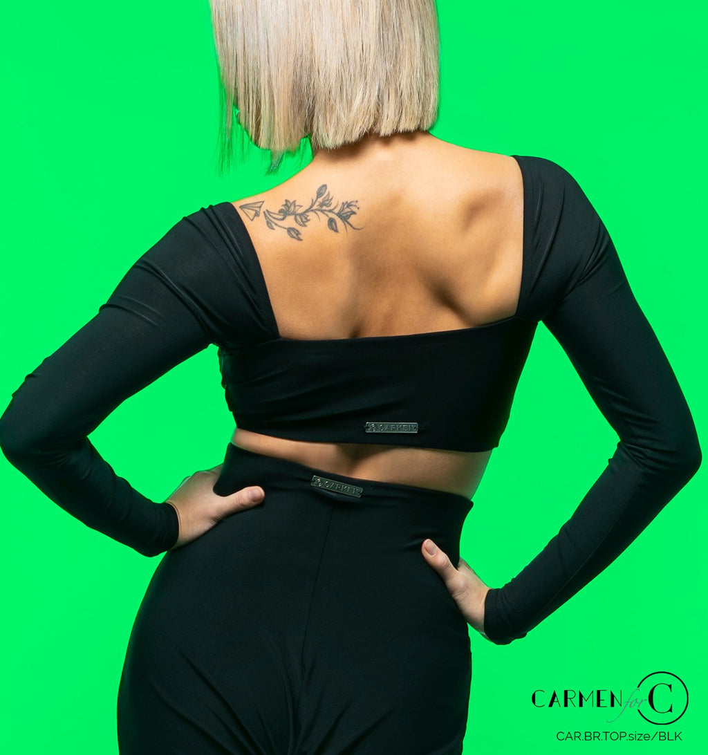 Back view of the Brigitte top showing the low back