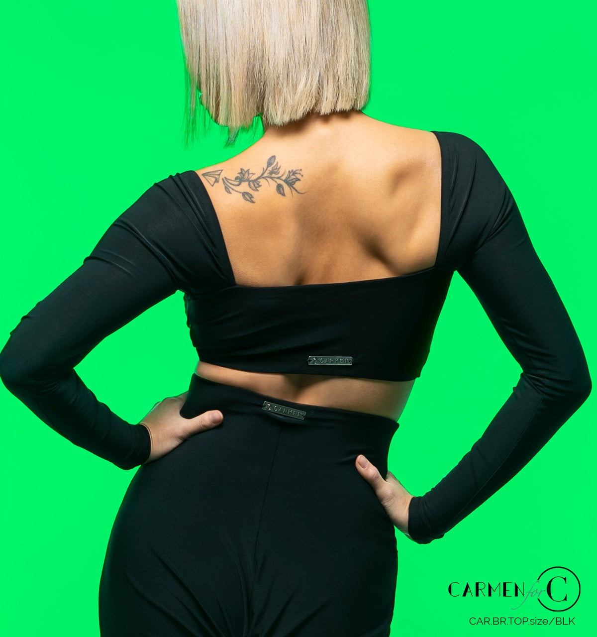 Back view of the Brigitte top showing the low back