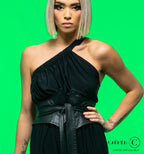 Carmen for Chrisanne Clover Greta jumpsuit worn with a belt