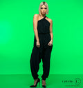 Carmen for Chrisanne Clover Greta jumpsuit in black — full-length front view