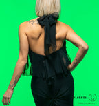Back view of the Rita top showing the open back