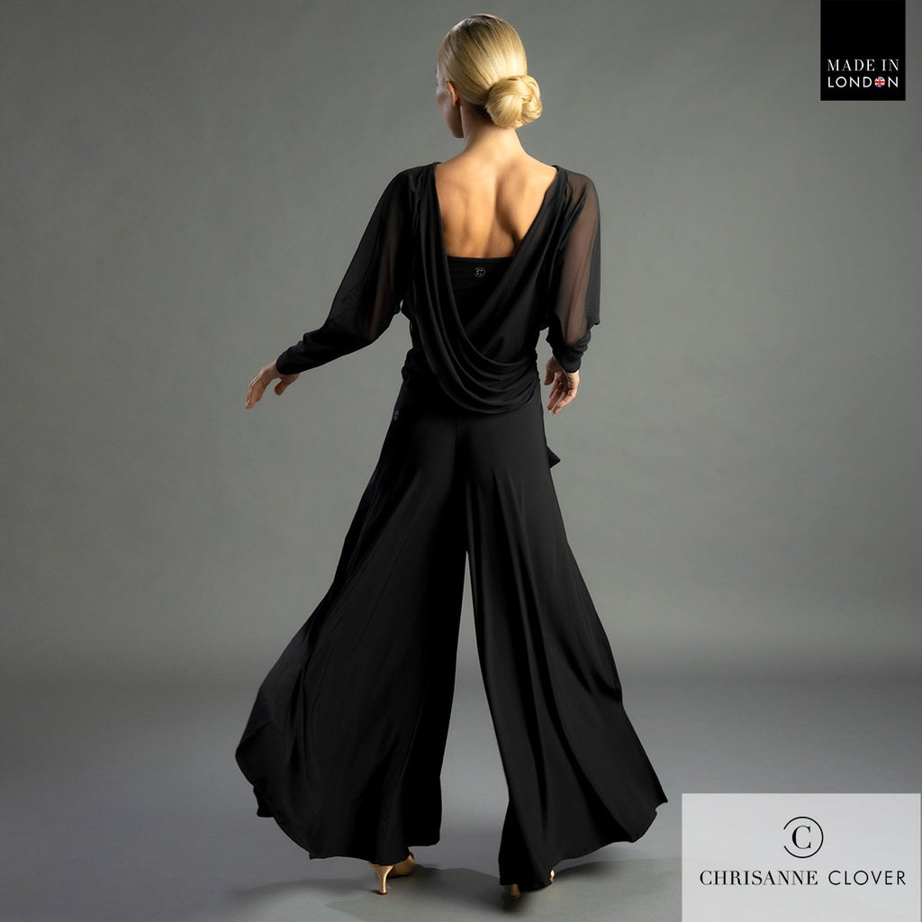 Back view of the Chrisanne Clover Anya palazzo trousers