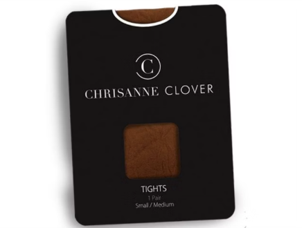 Official Chrisanne Clover Ballroom Tights premium packaging display, heavy-duty stretch fishnet hosiery for professional Ballroom and Latin dance competition wear.