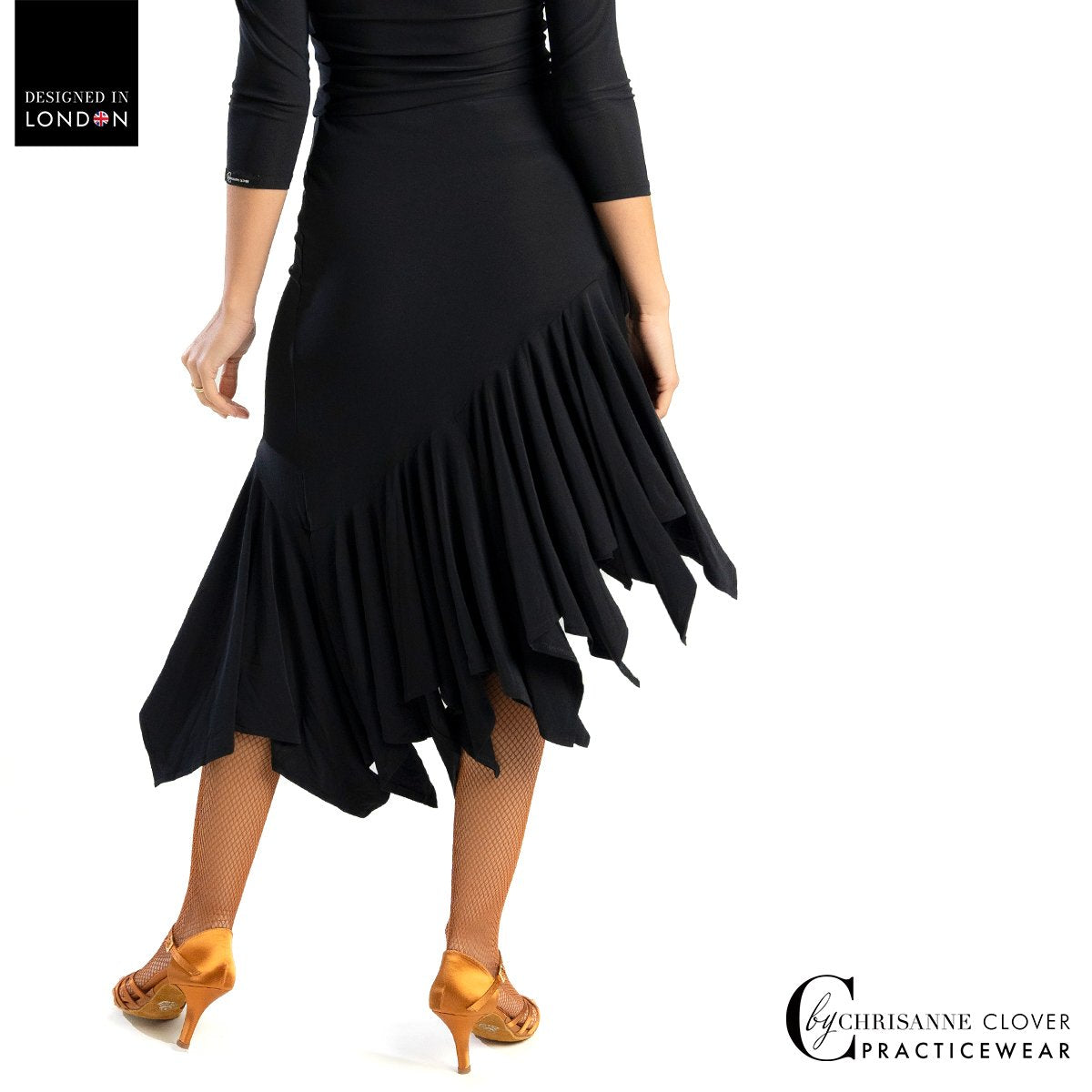 Chrisanne Clover Comet Latin skirt with handkerchief panel