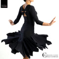 Chrisanne Clover Comet Latin skirt in black, flaring out in a turn
