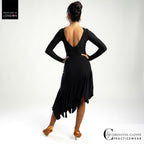 Back view of the Comet Latin skirt with the Eris leotard