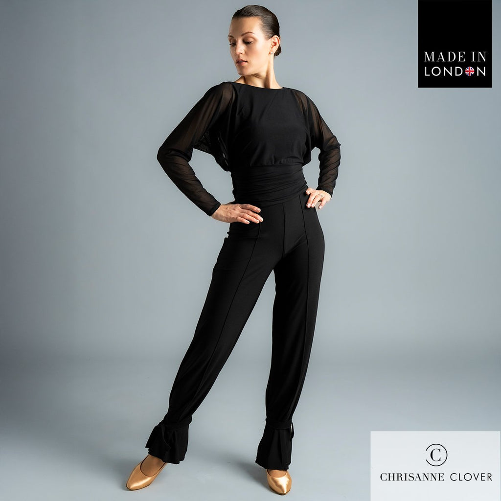 Chrisanne Clover Emanuela dance trousers in black — full-length front view