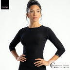 Chrisanne Clover Gaia dance top in black — front view