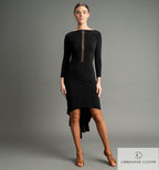 Chrisanne Clover Kira Latin dress in black — full-length front view