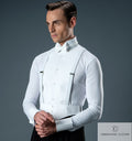 Chrisanne Clover men's smooth fit Ballroom competition shirt in white, front view