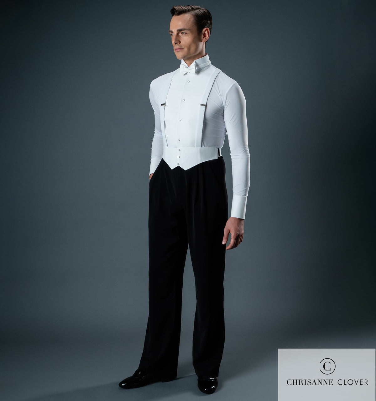 Chrisanne Clover competition shirt, full-length view