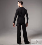 Chrisanne Clover men's belted Latin top — back view
