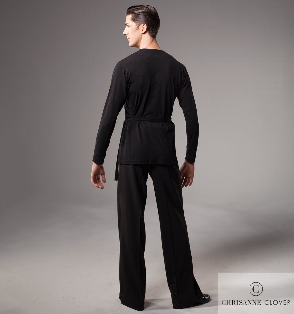 Chrisanne Clover men's belted Latin top — back view