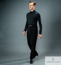 Chrisanne Clover men's Latin practice trousers in black — full-length front view