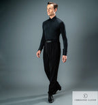 Chrisanne Clover men's Latin practice trousers in black — full-length front view