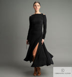 Chrisanne Clover Olivia top worn with a split Latin skirt