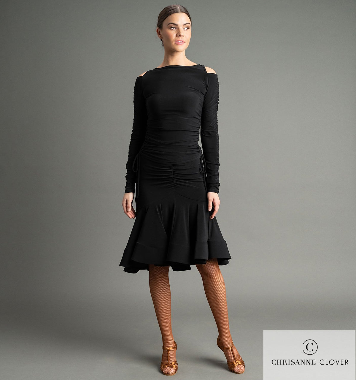 Chrisanne Clover Olivia top worn with a Latin skirt