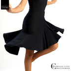 Chrisanne Clover Theia Latin skirt in movement, showing the flared skirt and left split
