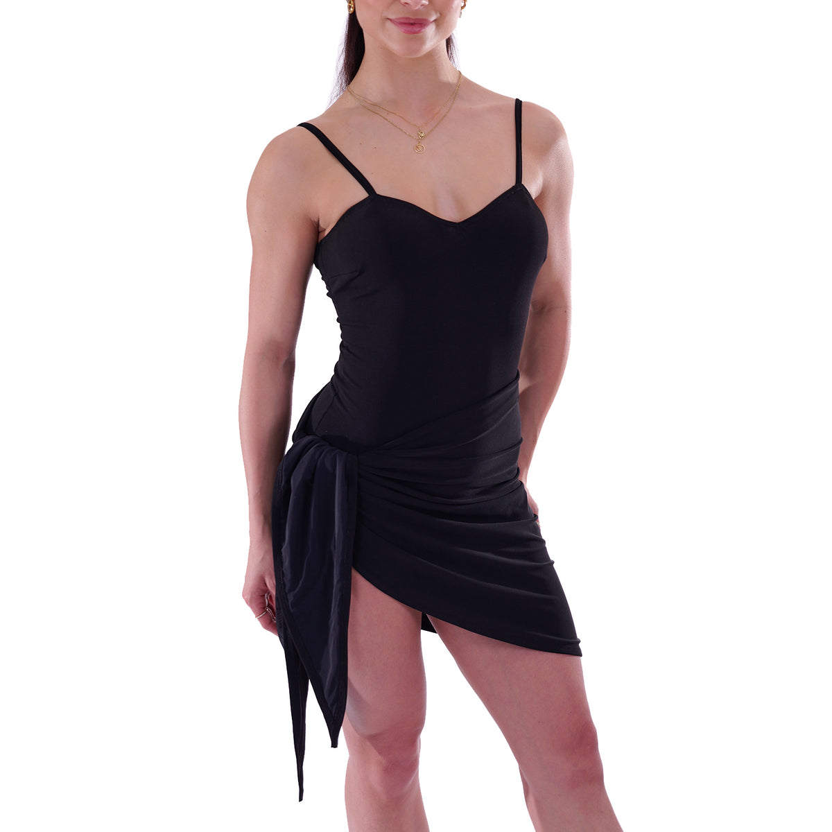 Close-up of the sweetheart neckline on the DSI 3284 leotard