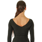 Close-up of the V back on the DSI London 3287 leotard